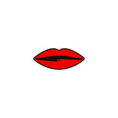 woman vector lips isolated outline illustration