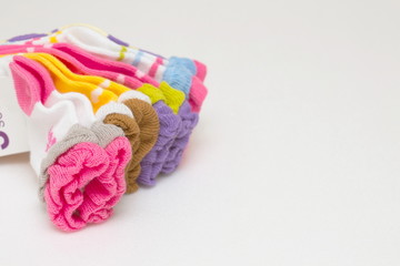 Socks for newborn babies on white background,Socks kids
