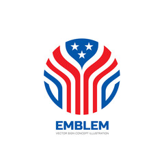 Emblem - vector logo template concept illustration. Star and stripes. Creative sign. Design element.