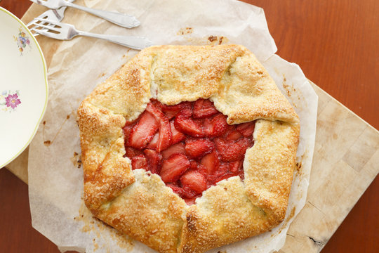 The Netherlands. A traditional Italian pie called crostata, here filled with strawberries.