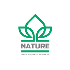 Nature - vector logo template concept illustration. Green leaves creative sign. Design element. - obrazy, fototapety, plakaty