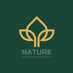 Nature - vector logo template concept illustration. Green leaves creative sign. Design element.