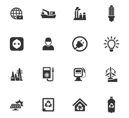 Alternative energy icons set