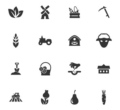 Agricultural icons set