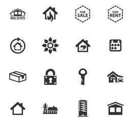 Real estate icons set