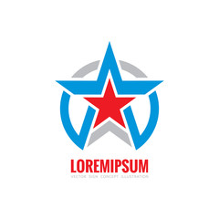 Obraz premium Abstract star - vector logo template concept illustration. Creative USA sign. American symbol. Design element.