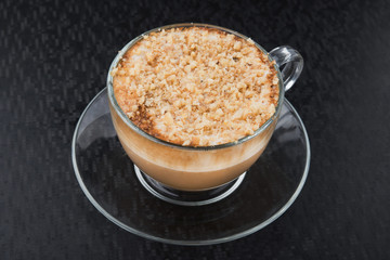 glass of cup coffee with cream