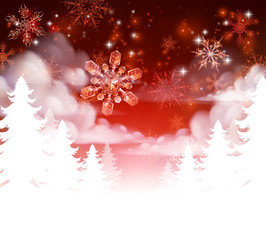 Obraz na płótnie Canvas Winter Trees Snowscape Christmas Scene