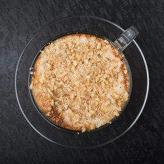 glass of cup coffee with cream