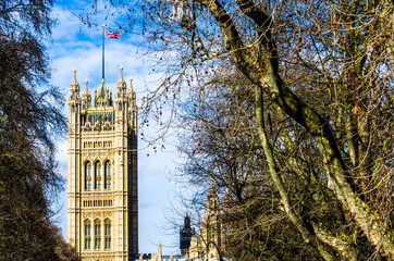 Fototapeta na wymiar The British Parliament at Westminster, London, UK