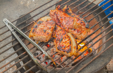 Pork on the grill