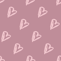 Doodle seamless pattern with hearts