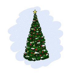 Fir with christmas decoration