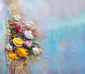 Oil painting flowers © serge-b
