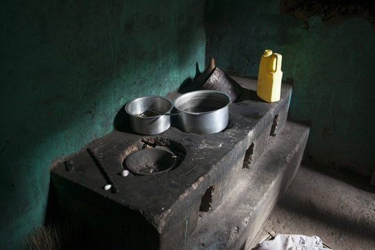 A traditional stove in a house in Kigali, Rwanda.