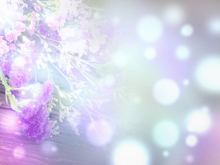 Flower and Beautiful boken gray and purple gradient color background