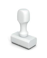 Isolated new plastic rubber stamps on white background. 3D Illustration.