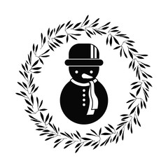 Snowman icon. Christmas season decoration and celebration theme. Isolated and silhouette design. Vector illustration