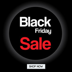 Black Friday sale banner. Vector illustration.