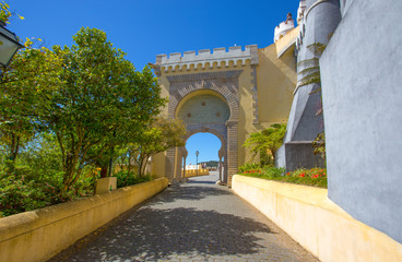 Fototapeta na wymiar SINTRA , PORTUGAL, JUNE 20, 2016 - Pena National Palace in Sintra, Portugal (Palacio Nacional da Pena).