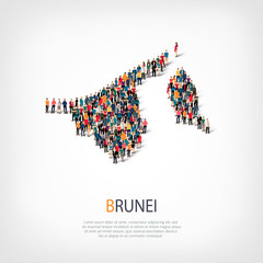 people map country Bruney vector