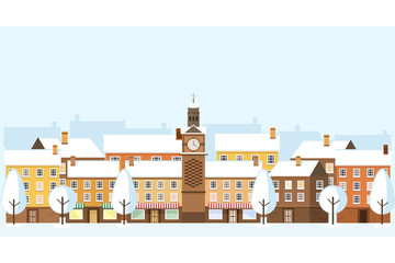 Fototapeta premium Winter Cityscape Old Town