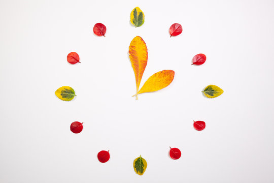 Clock of autumn leafs