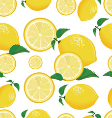 Seamless background with lemon