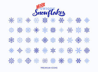 50 unique snowflakes