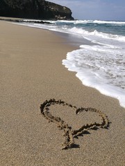 Heart at the beach