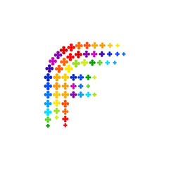 Letter F logo,Flower Colorful, beauty and fashion logo