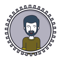 Man cartoon inside circle icon. Male avatar person human and people theme. Isolated design. Vector illustration