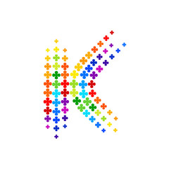 Letter K logo,Flower Colorful, beauty and fashion logo