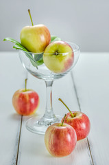 fresh  apple with glass