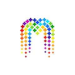 Letter M logo,Flower Colorful, beauty and fashion logo