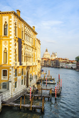 Mündung des Canal Grande in San Marco bei Dogana in Venedig
