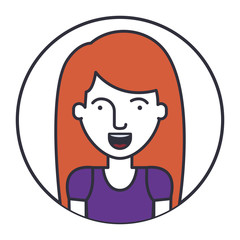 Woman cartoon inside circle icon. Female avatar person human and people theme. Isolated design. Vector illustration