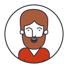 Man cartoon inside circle icon. Male avatar person human and people theme. Isolated design. Vector illustration