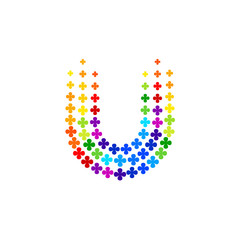 Letter U logo,Flower Colorful, beauty and fashion logo