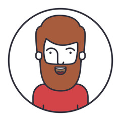 Man cartoon inside circle icon. Male avatar person human and people theme. Isolated design. Vector illustration