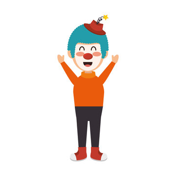 circus clown character isolated icon vector illustration design