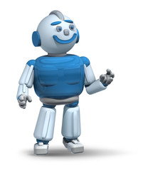 Friendly robot ready to serve 3d