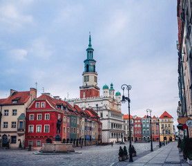 Old town market square in Poznan, Poland