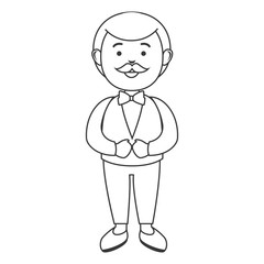 husband character with married suit vector illustration design