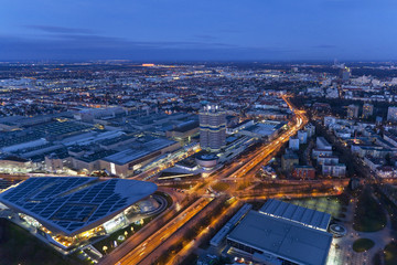 München, Panorama vom Olympiaturm auf den mittleren Ring
