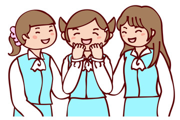 楽しくお喋りをする女性社員