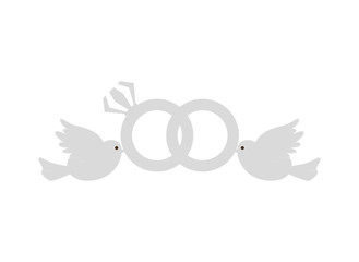 dove wedding decoration icon vector illustration design