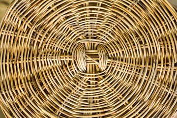 Detail of spiral pattern of rattan furniture