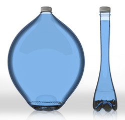 thick and thin bottle. 3d rendering