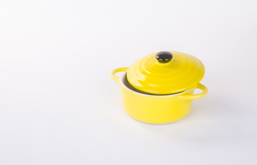 pot or ceramic food pot on a background.